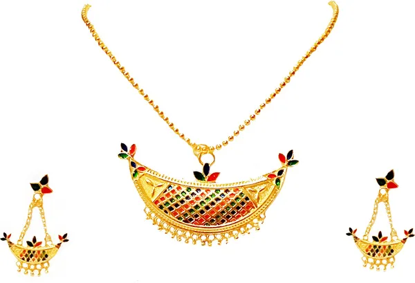 Assamese_Traditional_Gold_Plated_Multicolor_Joonbiri_Chain_Jewellery_Set_For_Women_&_Girls